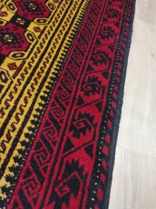 画像9: 良品 ペルシャ 部族絨毯 バルーチ174 x 100 cm 黄色 クリーム トランジ 縦ストライプ 総柄 MAAD279-174100Z013 (9)