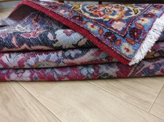 画像19: 良品 ペルシャ 絨毯 カシャーン 産 225 x 150 cm 縦2.3m 横1.5m 3.5㎡ 4帖程度 リビング ダイニング 2-3人掛けソファ サイズ ウール 手織り ラグ 敷物 カーペット メダリオン 赤 ビンテージ MAAD663-225150Z027 (19)