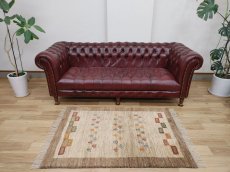 画像1: 新品 ペルシャ ギャッベ 146 × 113 cm 縦1.4m アクセントラグ 1-2人掛けソファ 玄関マット サイズ 肉厚 天然 ウール ギャベ 手織り ハンドメイド ラグ 絨毯 カーペット 生命の樹  生成り クリーム ライトグレー 原毛系 MAA522-146113Z015 (1)