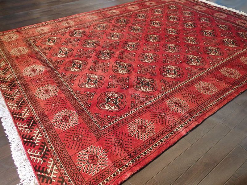トライバルラグ トルクメン 手織り 絨毯 ビンテージラグ 43cmx43cm