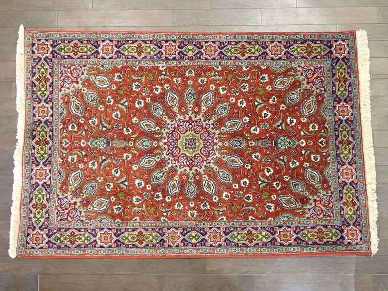 新品 ペルシャ 絨毯 サルーク 1.5m センター サイズ 148 x 100 cm E46