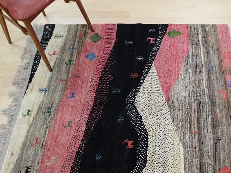 直営店 ペルシャ絨毯 トライバルラグ キャシュクリギャッベ 112×80cm 