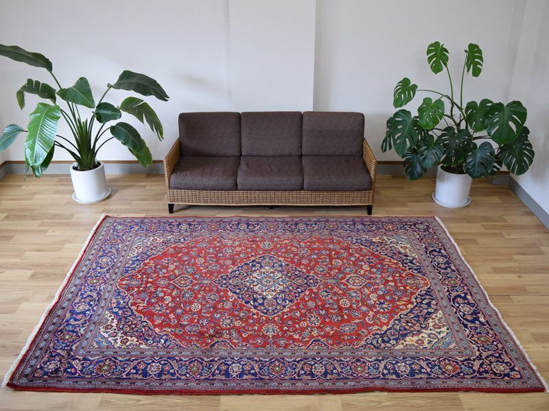 ペルシャ絨毯 年代織り物 ヴィンテージ ラグ 38cmx62cm - ラグ・カーペット
